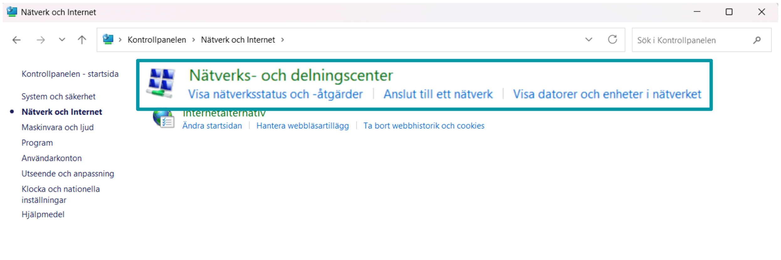 Network And Sharing Centre Sv