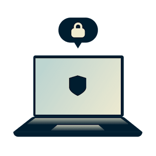 Ordinateur portable connecté à Internet via un serveur proxy.