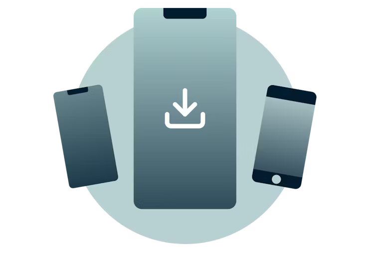 Ikona za preuzimanje na mobilne uređaje. 