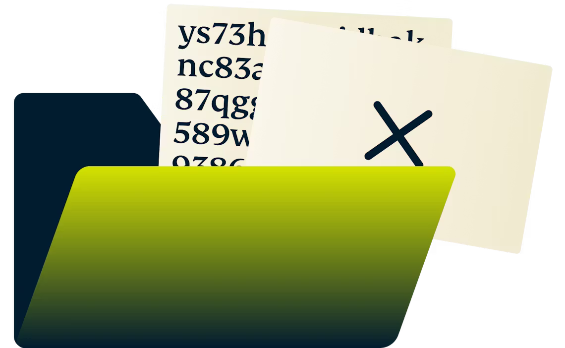 Secured files inside a Manila folder.