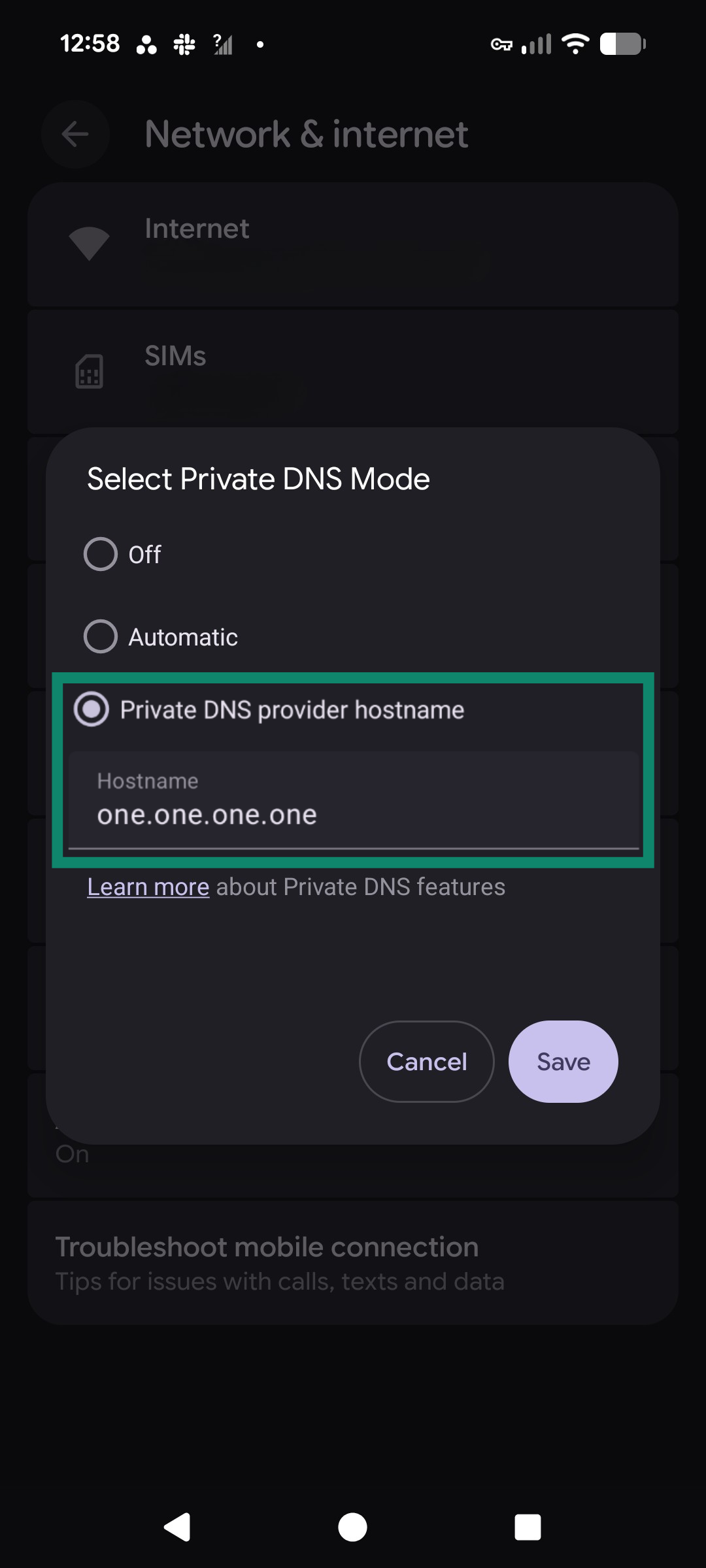 Fill in your provider hostname.