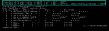 Linux firewall rules to allow traffic forwarding.