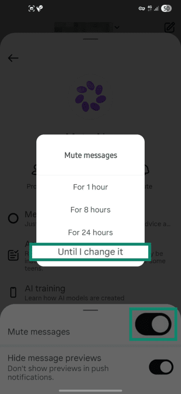 Muting AI messages.